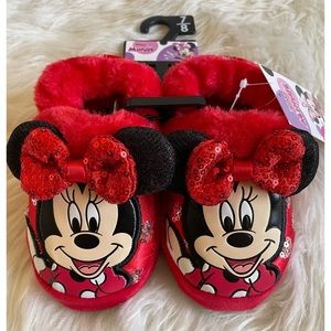 Disney Minnie Mouse Toddler Plush Slippers